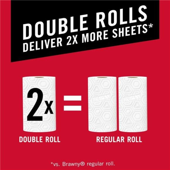 Tear-A-Square Paper Towels, 6 Double Rolls = 12 Regular Rolls, 3 Sheet Sizes - Picture 2 of 7